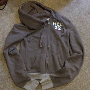 Brown hollister zip up